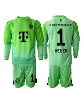 Billige Fotballdrakt Bayern Munich Manuel Neuer #1 Keeper Replika Hjemmedraktsett Barn 2025-26 Langermet (med bukser)
